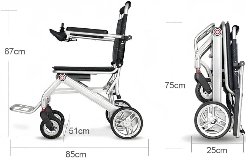 2025 Silla de ruedas eléctrica ultraligera ByteTecpeak D01 14,1 kg, plegable, compatible con avión, batería de litio 12A extraíble, capacidad 150 kg, ideal para interiores