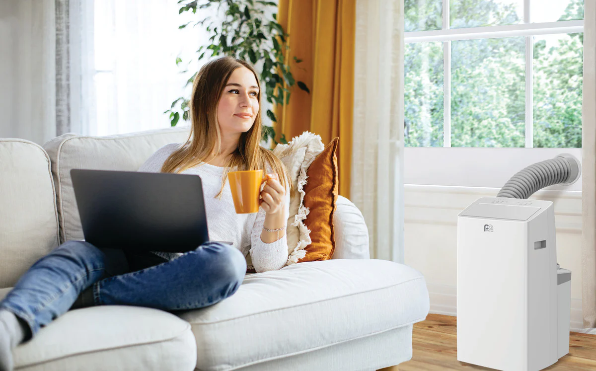 2025 Aire Acondicionado Portátil de Alta Eficiencia con Doble Conducto de 14 000 BTU / 8 200 SACC con Bomba de Calor y Controles Inteligentes Inalámbricos