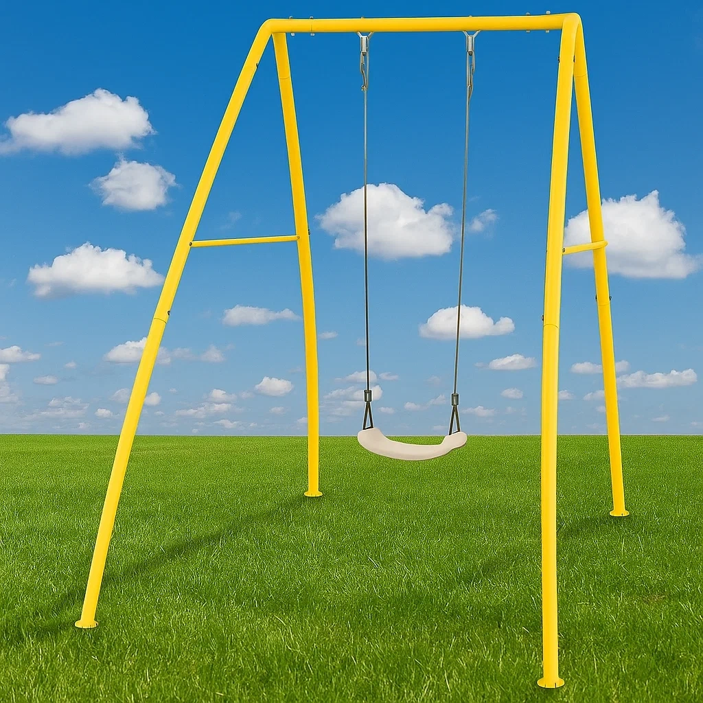 Columpios infantiles 170x160x195 cm amarillo acero - NPgPXIso28sr