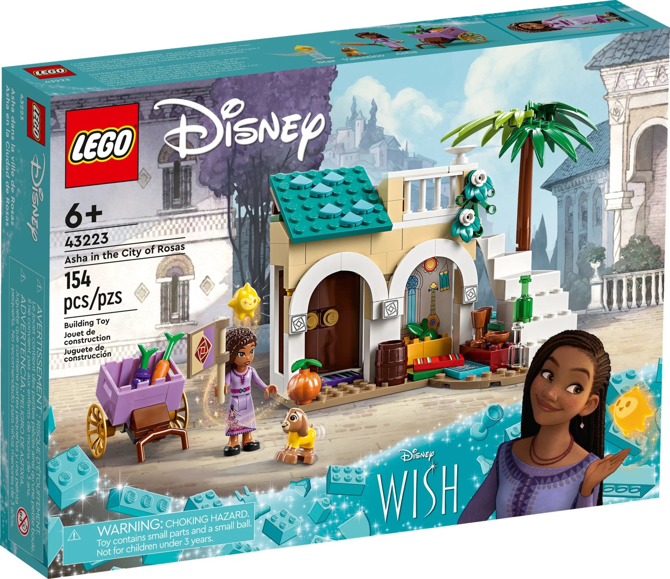 LEGO Disney Wish: Asha en la Ciudad de Rosas 43223 Set de Construcción, Un Modelo Construible de la Película de Disney para Inspirar Aventuras y Juego Creativo, Un Divertido Regalo para Niños y Fans a Partir de 6 Años