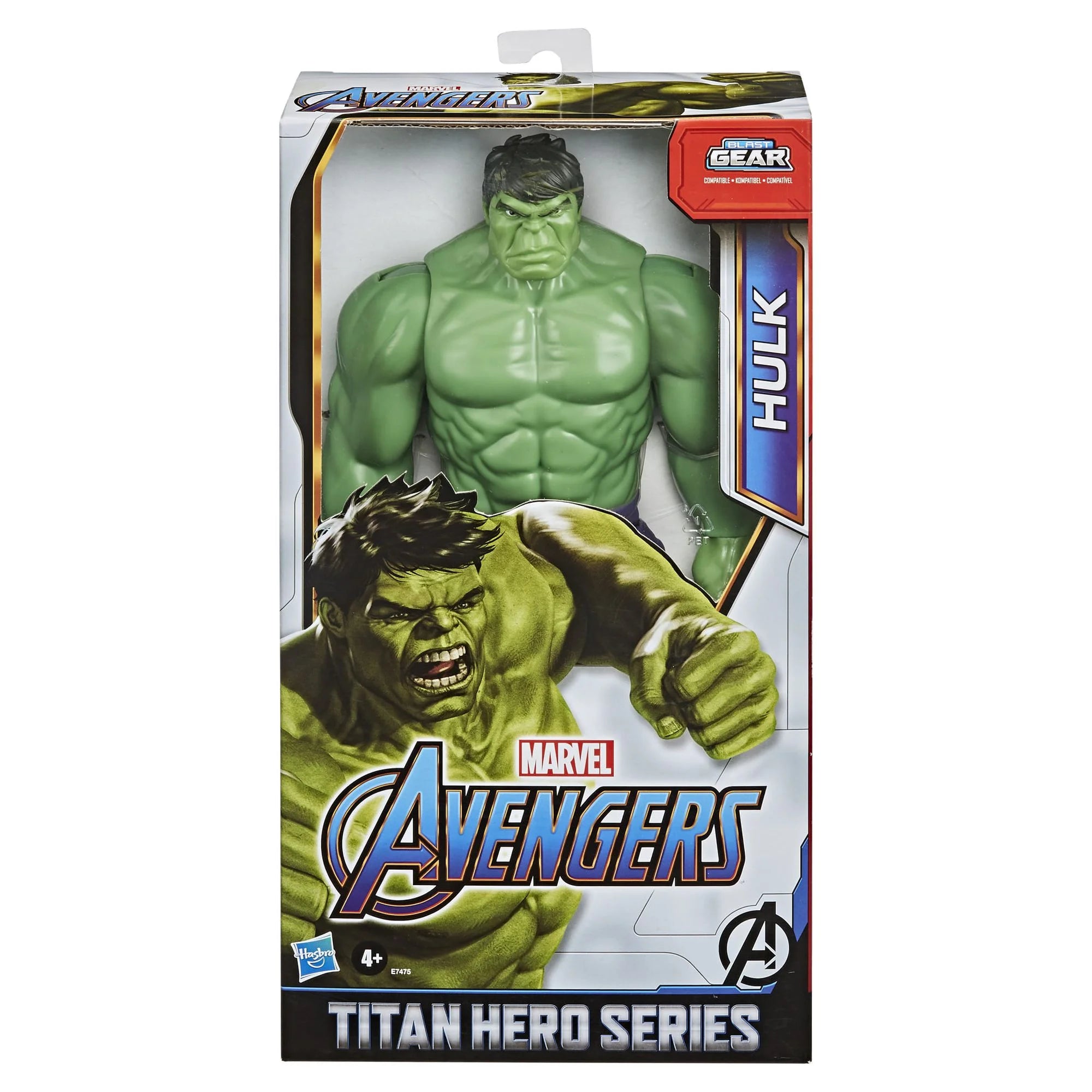 Figura de acción Marvel Avengers Titan Hero Series Blast Gear Deluxe Hulk, 12 pulgadas de alto
