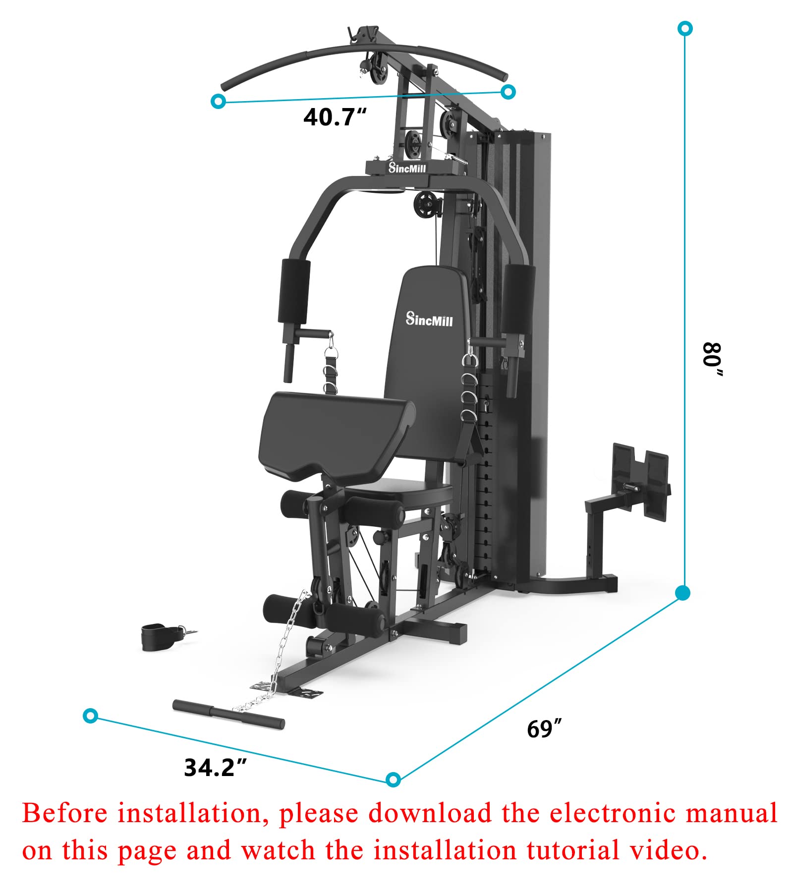 2025 Home Gym SCM-1148L, Equipo de Fitness Multifuncional de 148 lb para Entrenamiento Completo en Casa