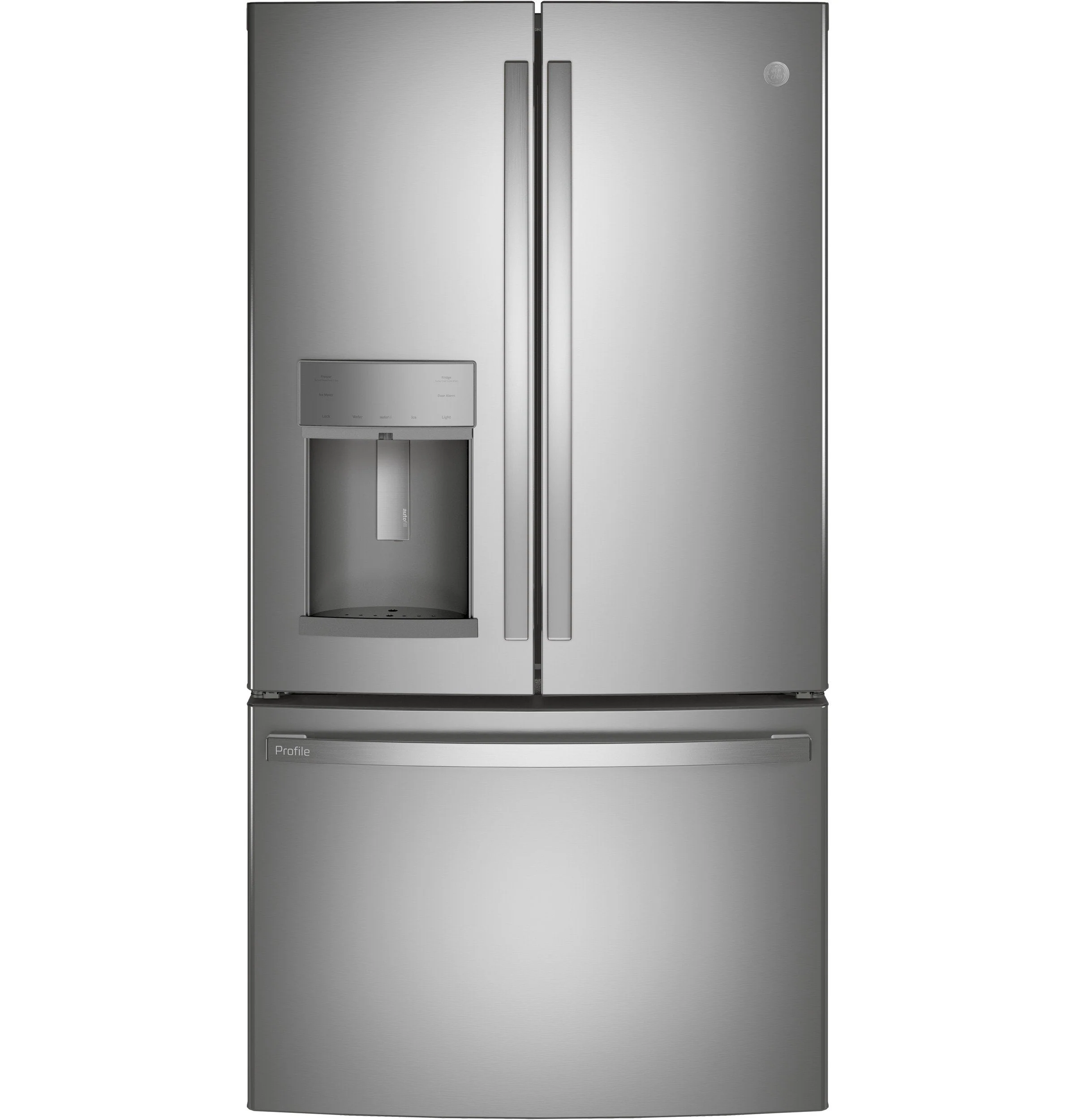 2025 Refrigerador French Door GE Profile™ Series ENERGY STAR® de 27.7 pies cúbicos, resistente a huellas dactilares, con llenado automático manos libres