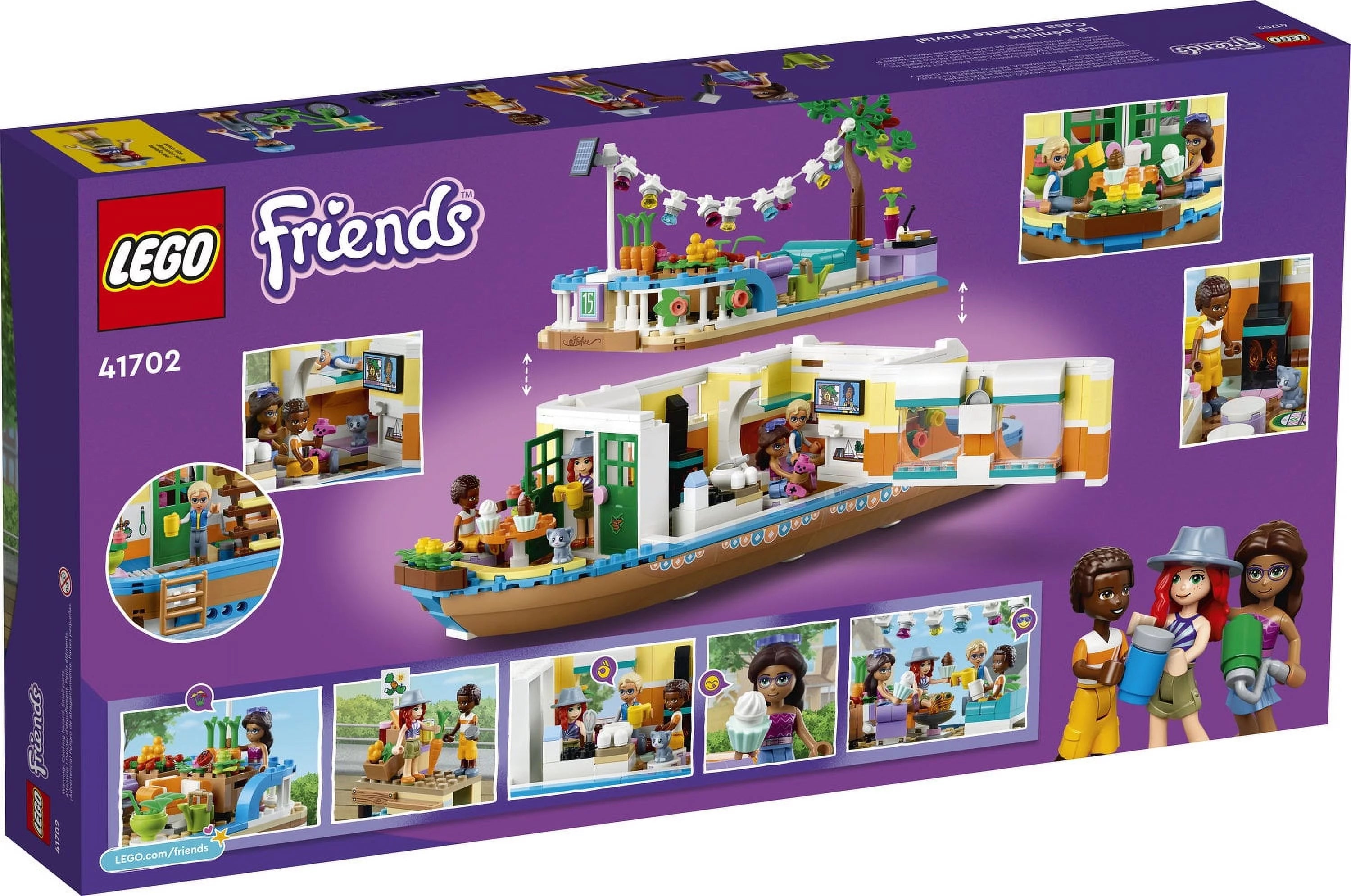 LEGO Friends Casa Flotante en el Canal 41702 Kit de Construcción; Incluye 4 Mini Muñecas, incluyendo a Mia, y 1 Animal de Juguete; Regalo de Cumpleaños para Niños de 7 años en adelante (737 piezas)