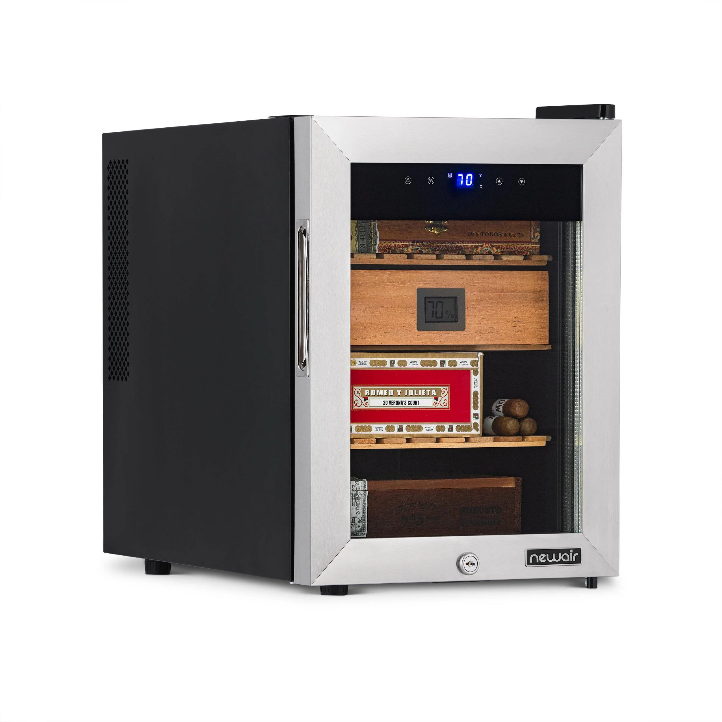 2025 Humidor eléctrico para puros Newair® con Opti-Temp™, capacidad para 250 puros