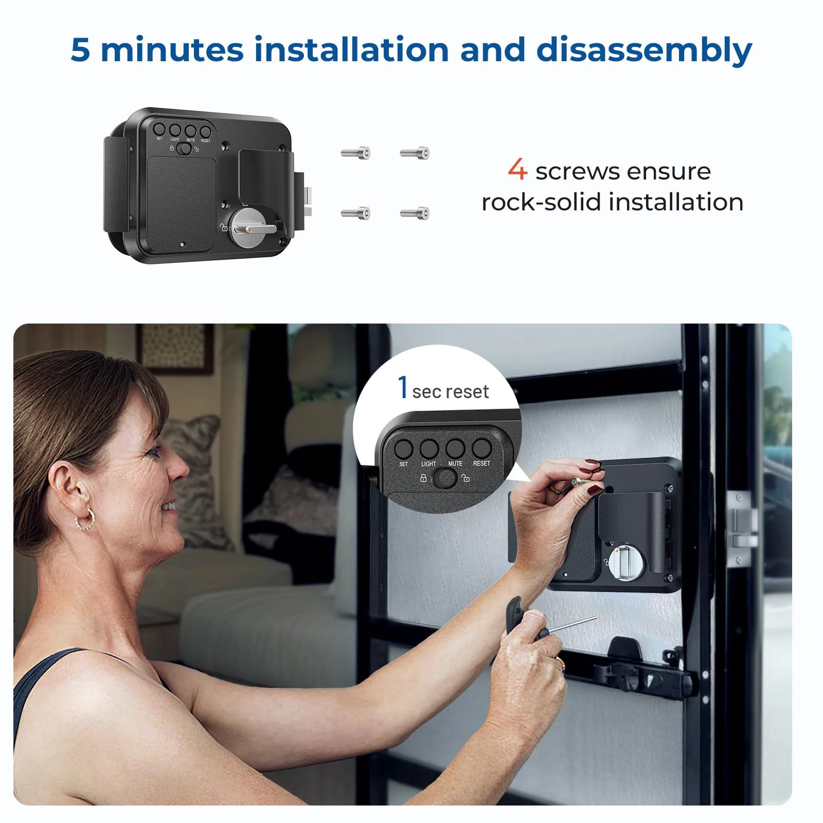 2025 Reemplazo de Cerradura de Puerta para RV ONNAIS con Contraseña y Control Remoto