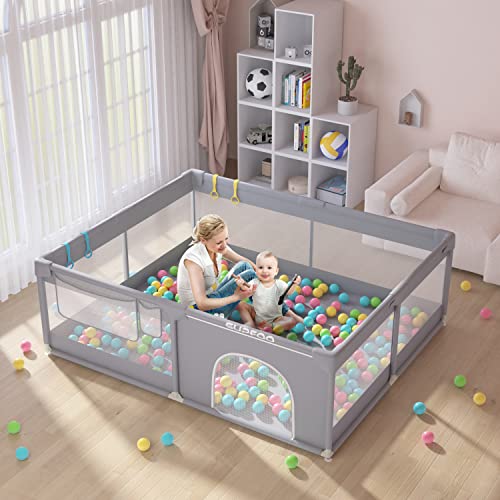 2025 SUPFOO Parque Infantil Extra Grande con Alfombra 180x150x68 cm para Bebés y Niños Pequeños. con Espuma Gruesa