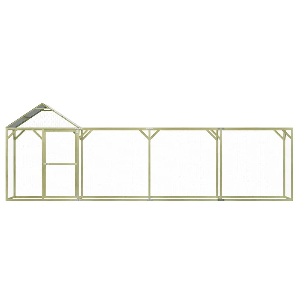 2025 Gallinero exterior 6 x 1.5 x 2 m – Recinto seguro de madera impregnada para aves y pequeños animales