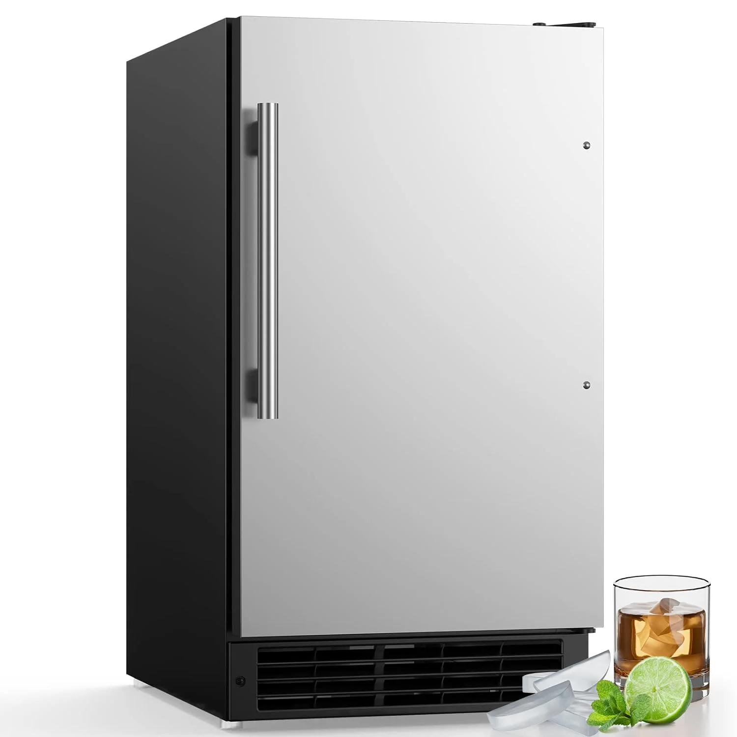 2025 COTLIN Máquina de Hielo Empotrable Sin Drenaje – Capacidad de 22 lb, Hielo en Forma de Media Luna, Acero Inoxidable, Uso Doméstico o Comercial, Certificada ETL