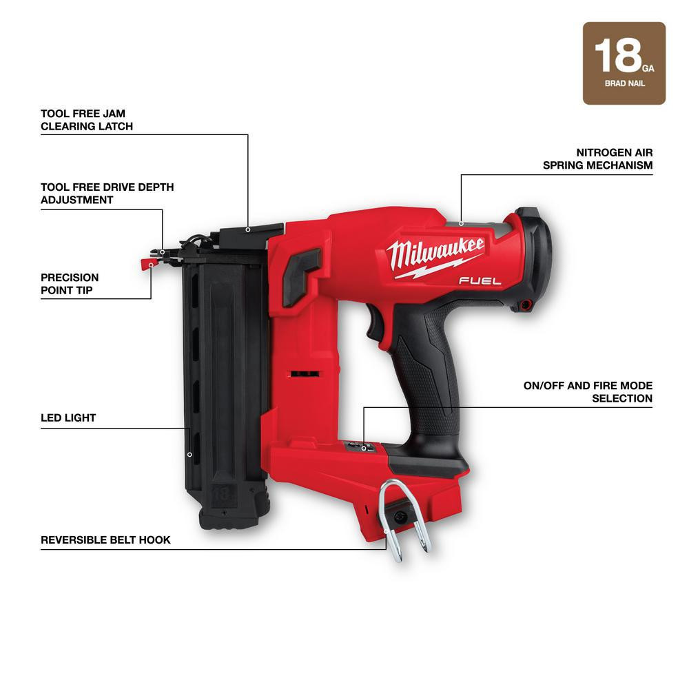 2025 Kit combinado inalámbrico Milwaukee M18 FUEL de 18 V sin escobillas (10 herramientas) con (2) baterías de 5.0 Ah. (1) cargador y (2) bolsas para herramientas