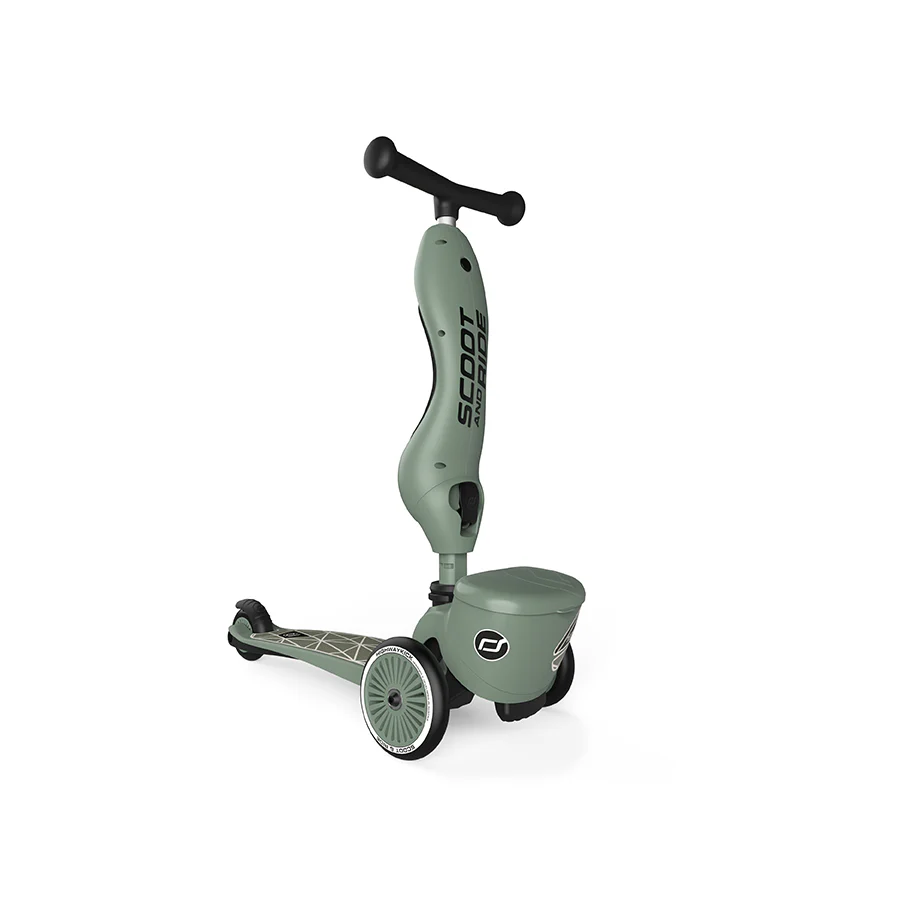 2025 Patinete Scoot & Ride Highwaykick 1 Lifestyle 2-en-1 con Asiento, para Niños de 1 a 5 Años, Diseño con Compartimento de Almacenamiento