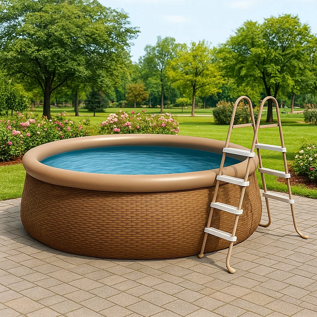 Piscina desmontable 396x100 cm con depuradora color beige/marrón PsbWSBZZ39SI