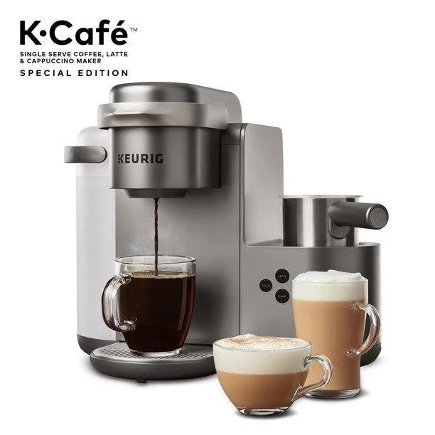 Keurig K-Cafe Cafetera de Una Taza, Plata/Gris
