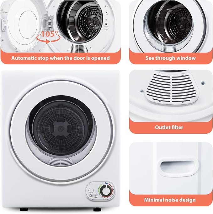 2025 Secadora portátil EUHOMY 110V para apartamentos, casas rodantes y dormitorios