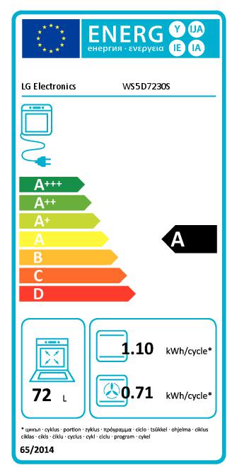 Horno Multifunción LG WS5D7230S, 2.9 kW, 72 L, Apertura Abatible, 12 Funciones de Cocción, Eficiencia A - Inox