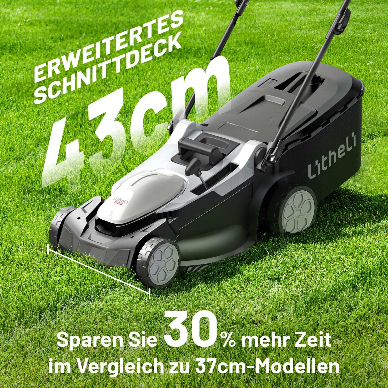 2025 Cortacésped autopropulsado inalámbrico U20 43 cm brushless | Incluye 2 baterías de 4.0 Ah | Corte fácil hasta 500 m²