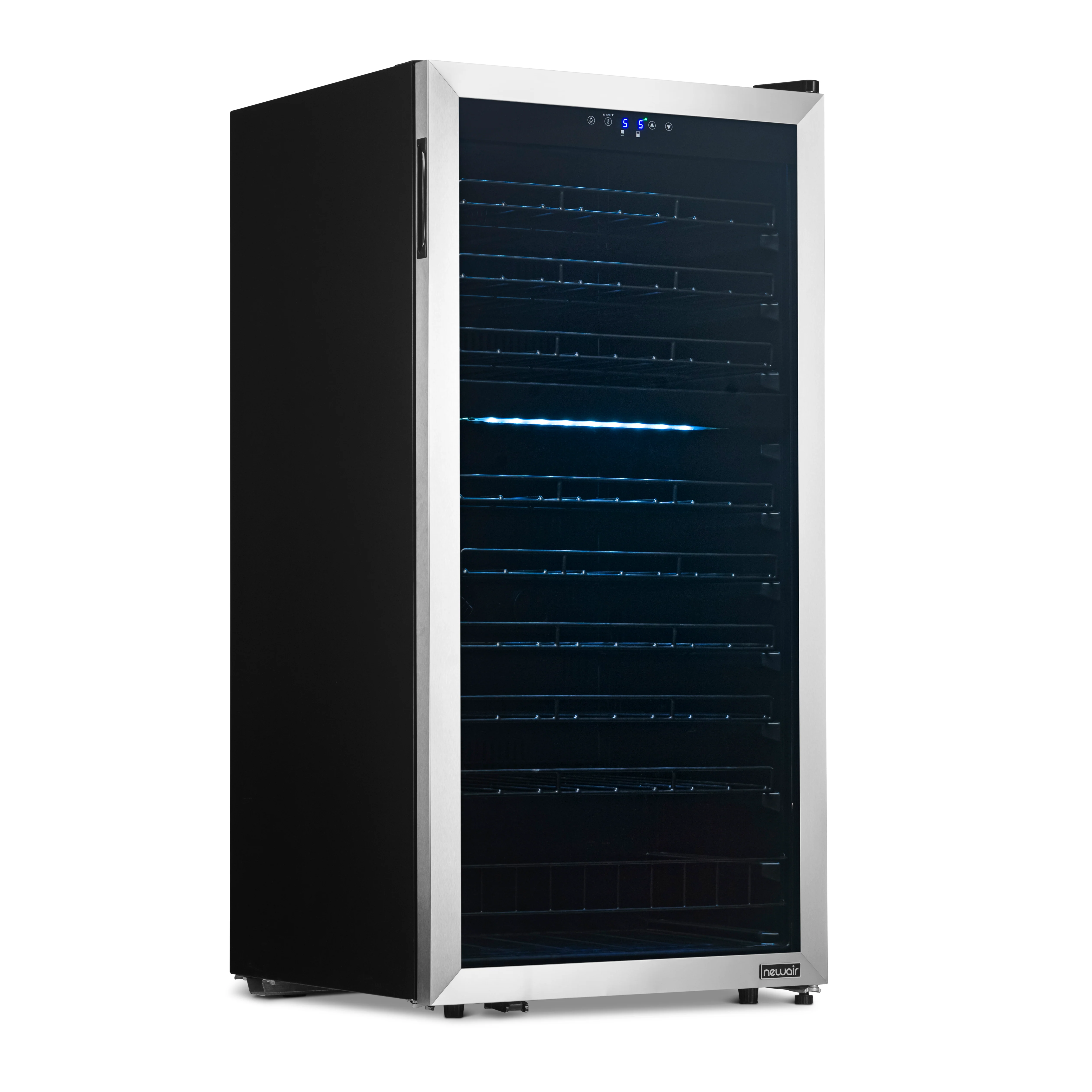 2025 Refrigerador de Vinos Independiente Newair® de Acero Inoxidable – 76 Botellas – 23 con Doble Zona