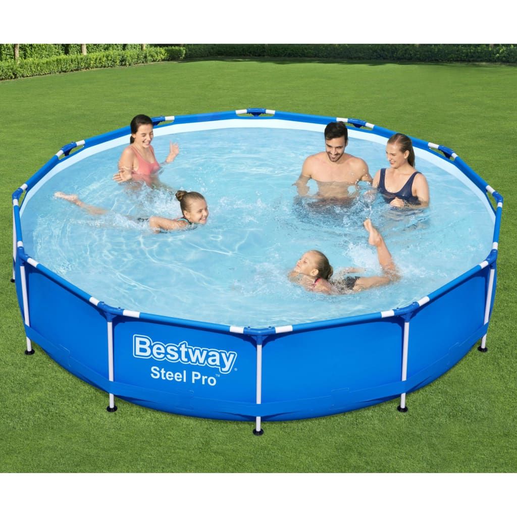 Vidaxl Piscina Desmontable Bestway Steel Pro 6473l + Bomba De Filtro Azul Ø366x76 Cm
