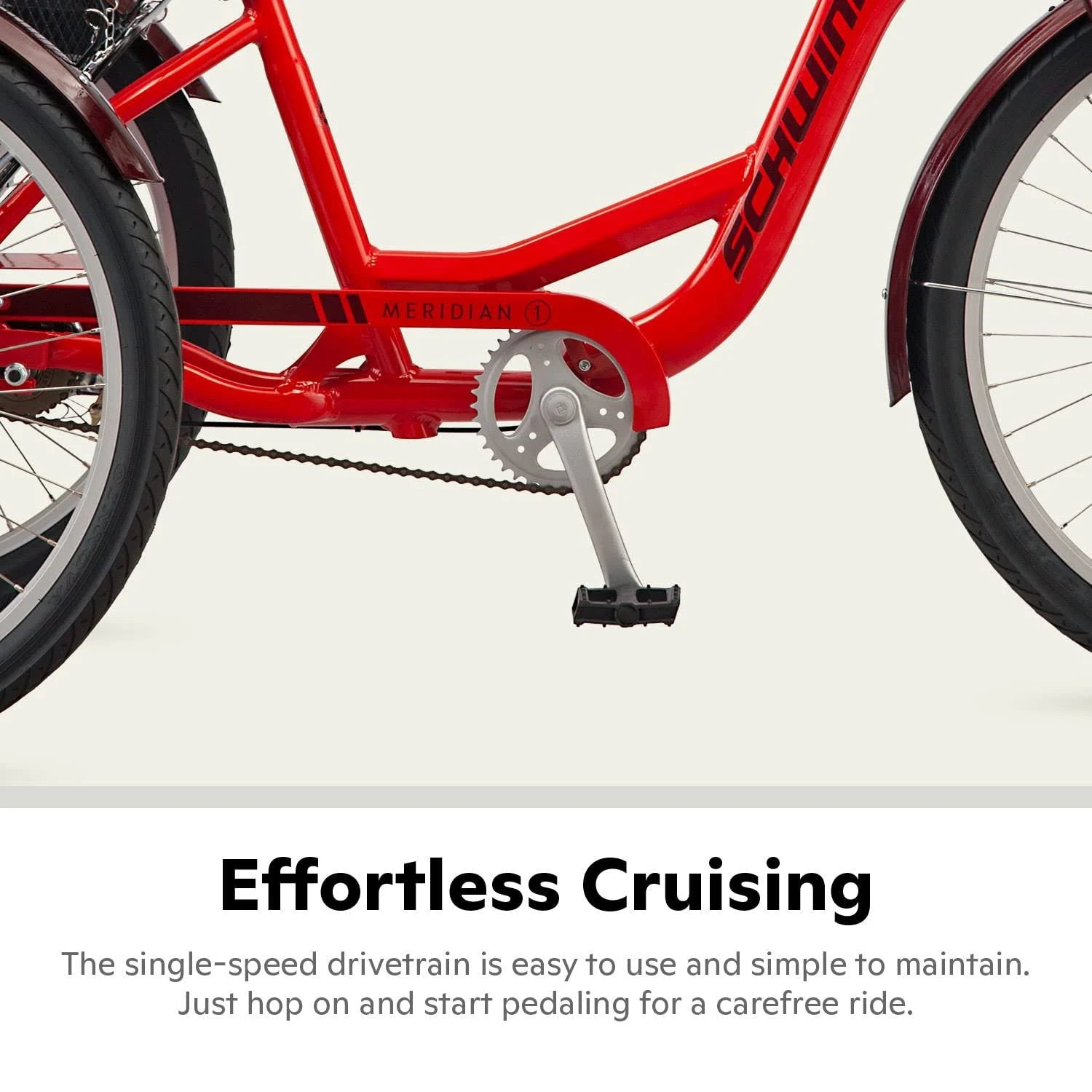 2025 Schwinn Meridian Deluxe Triciclo para Adultos, Tres Ruedas Cruiser, Ruedas de 26 pulgadas, Cuadro de Aluminio Bajo con Paso Bajo, Manillares Ajustables, Talla Grande