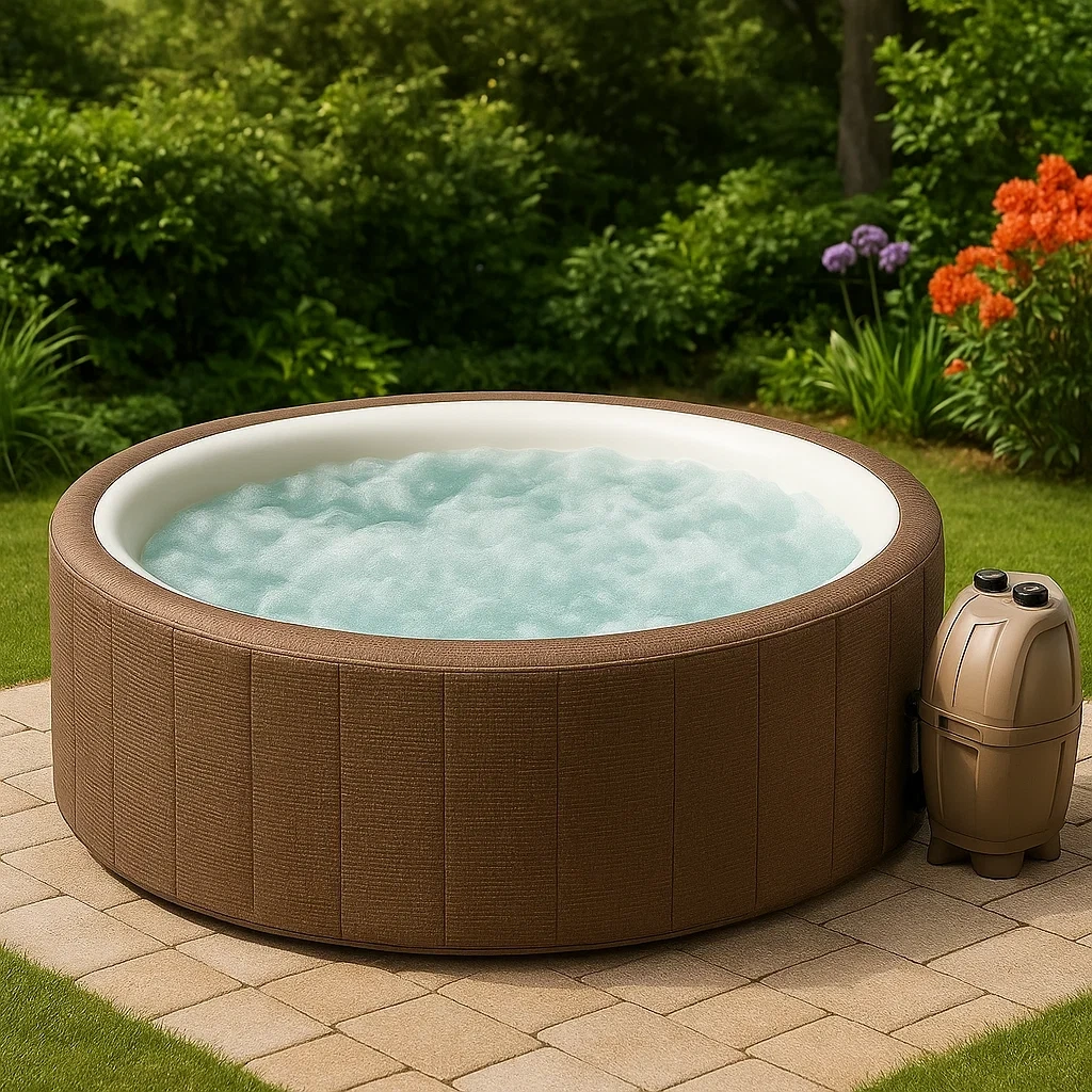 Spas hinchables, 196x196x71 cm, 4 personas, redondo, color marrón izPktnz378dU