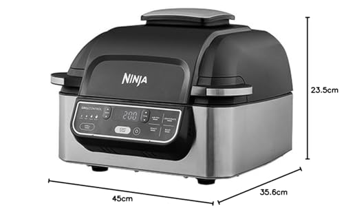 2025 Ninja Foodi Grill & Airfryer. freidora de aire de 5.7 L. piezas aptas para lavavajillas. 5 en 1. negro/plata AG301EU