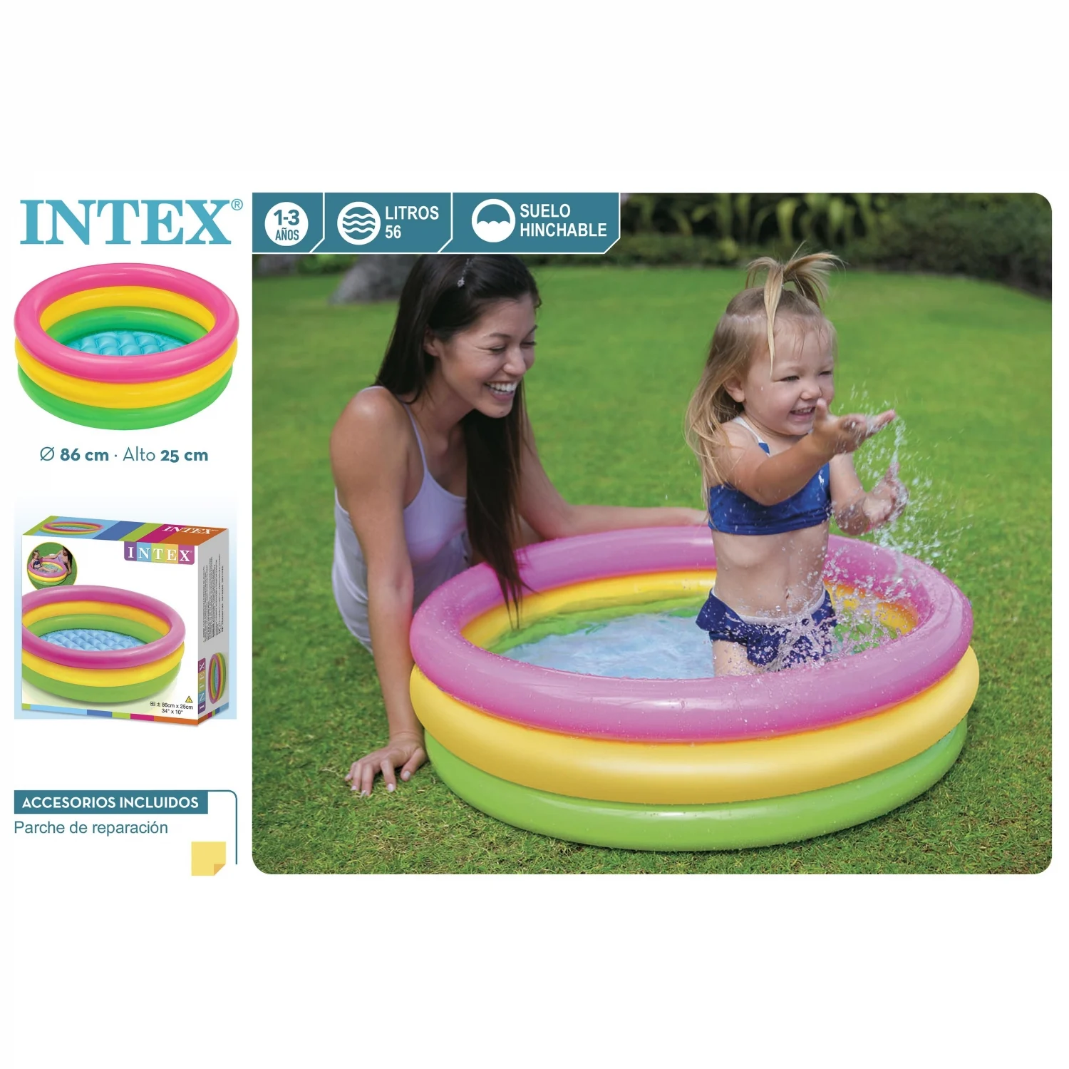 Piscina 3 Aros Bebe Sunset 86x25 cm