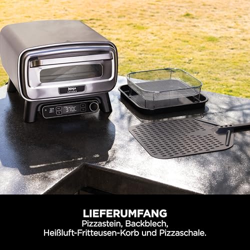 2025 Ninja Artisan Horno para Pizza Exterior y Freidora de Aire Caliente 4 en 1, 30 cm, Gris MO201EU