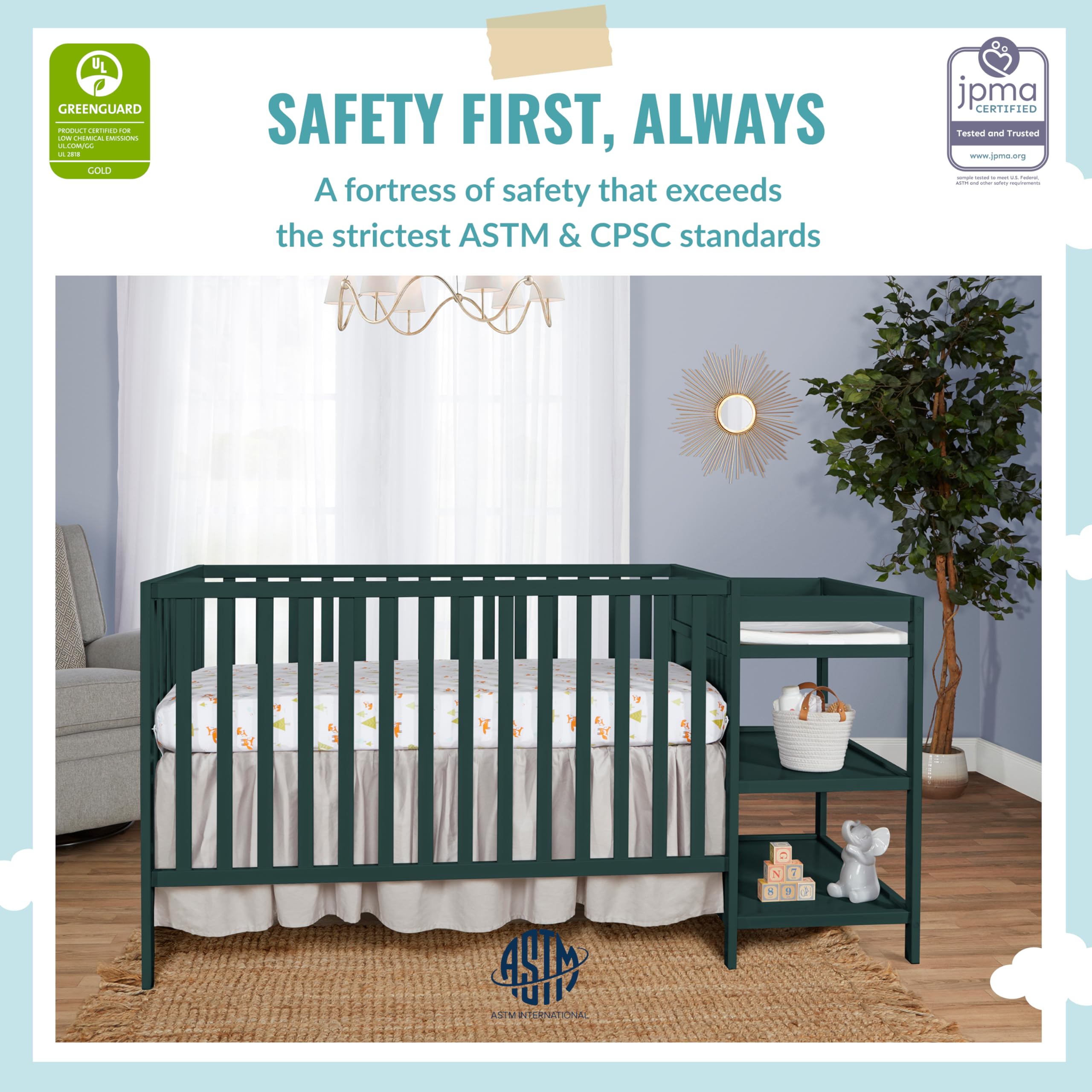 2025 Cuna Convertible Synergy con Cambiador, Olive