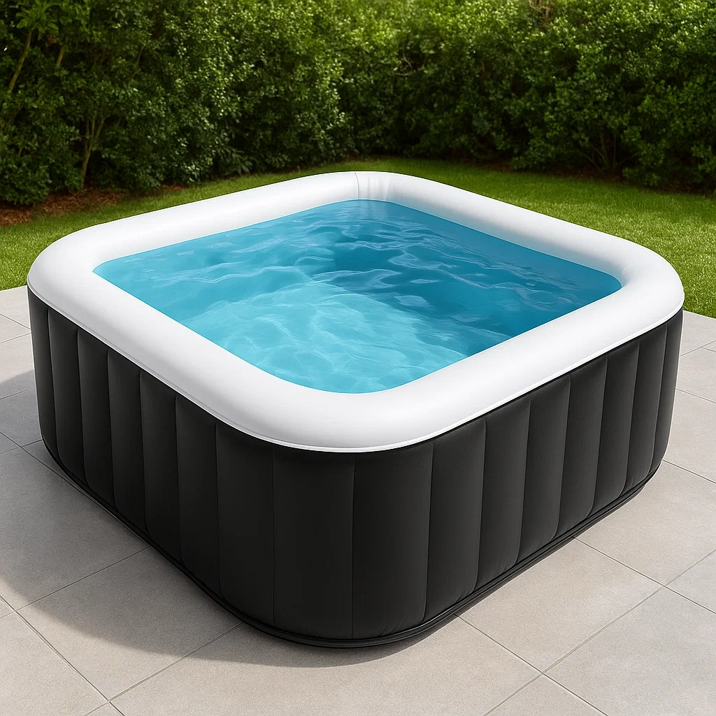 Spas hinchables 180x180x68 cm 4 plazas cuadrado negro/blanco BngqRBZ370nd