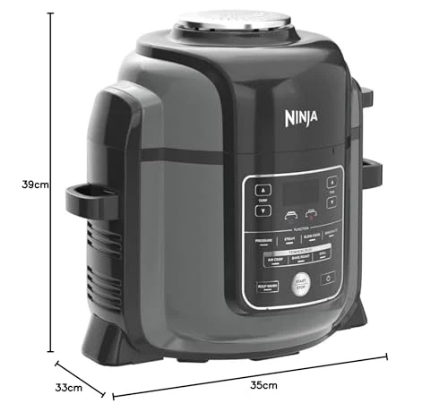 2025 Ninja Multicooker Foodi OP350UK, 9 en 1, 6 L, olla a presión eléctrica y freidora de aire, acero cepillado y negro