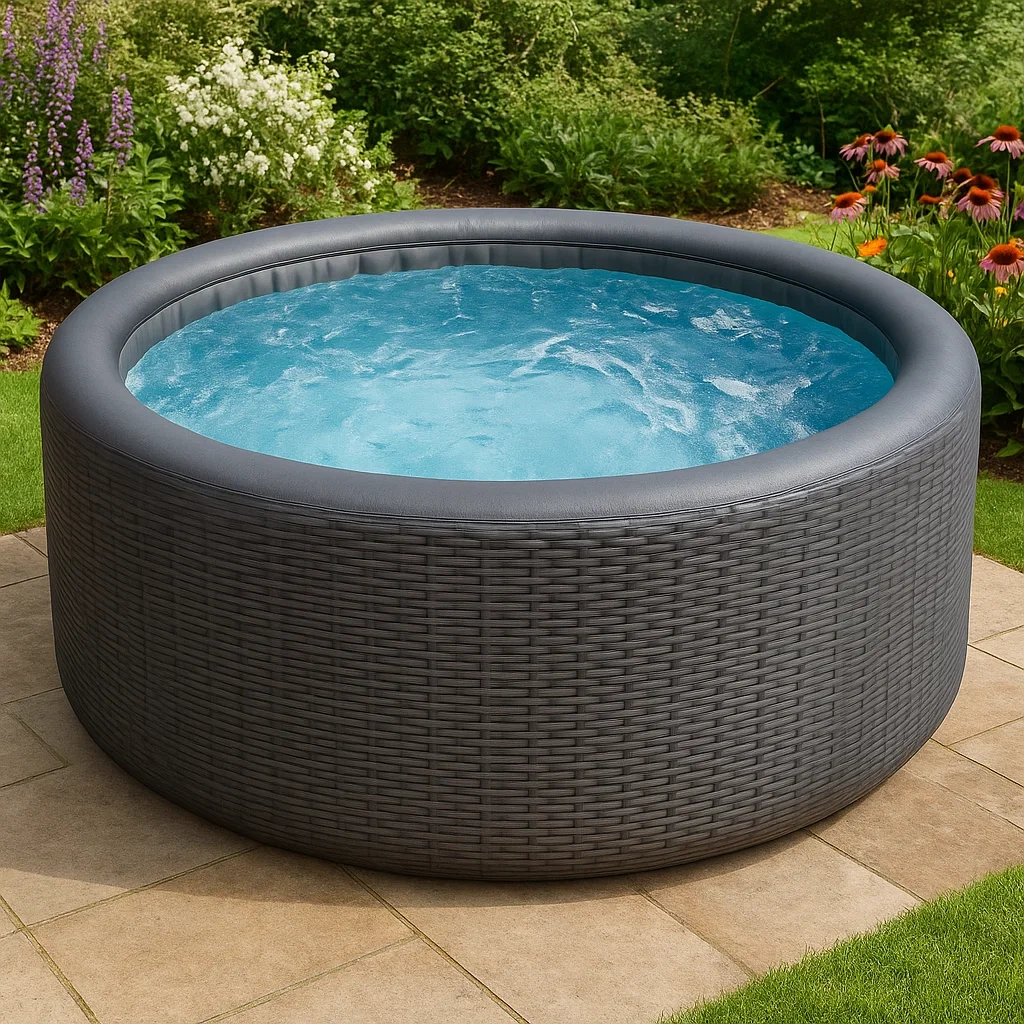 Spas hinchables 178x178x70 cm, 4 plazas, color gris, forma redonda yIPVTJo362al