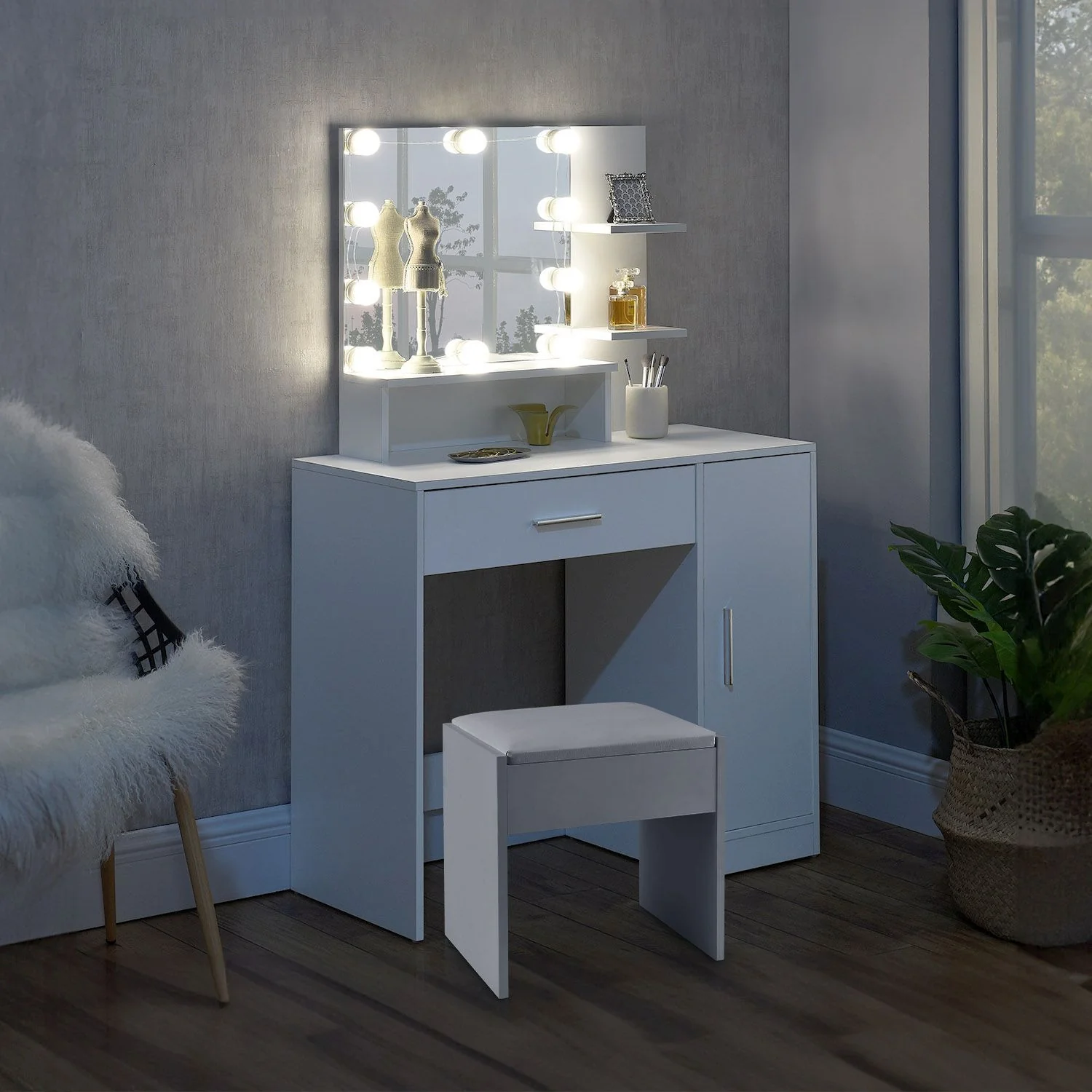 2025 Tocador Zoey con taburete Melly