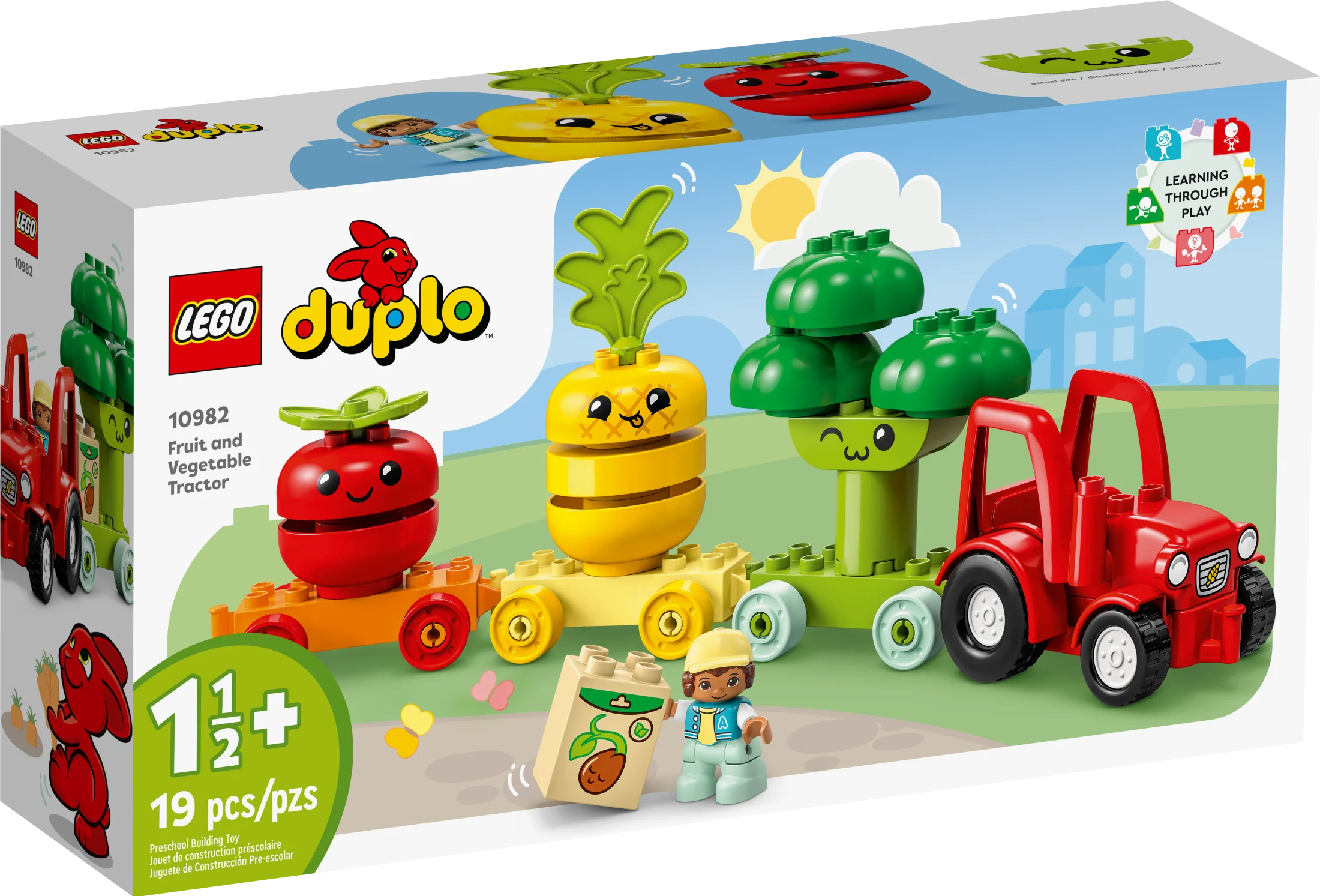 LEGO DUPLO Mi Primer Tractor de Frutas y Verduras 10982, Juguete de Apilamiento y Clasificación de Colores para Bebés y Niños Pequeños de 1.5 a 3 Años, Set Educativo para el Aprendizaje Temprano