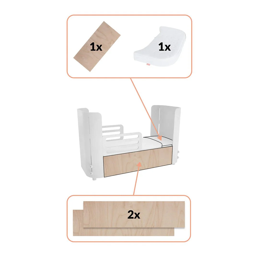 2025 Kit de extensión junior y alargador de colchón para cama evolutiva 4 en 1