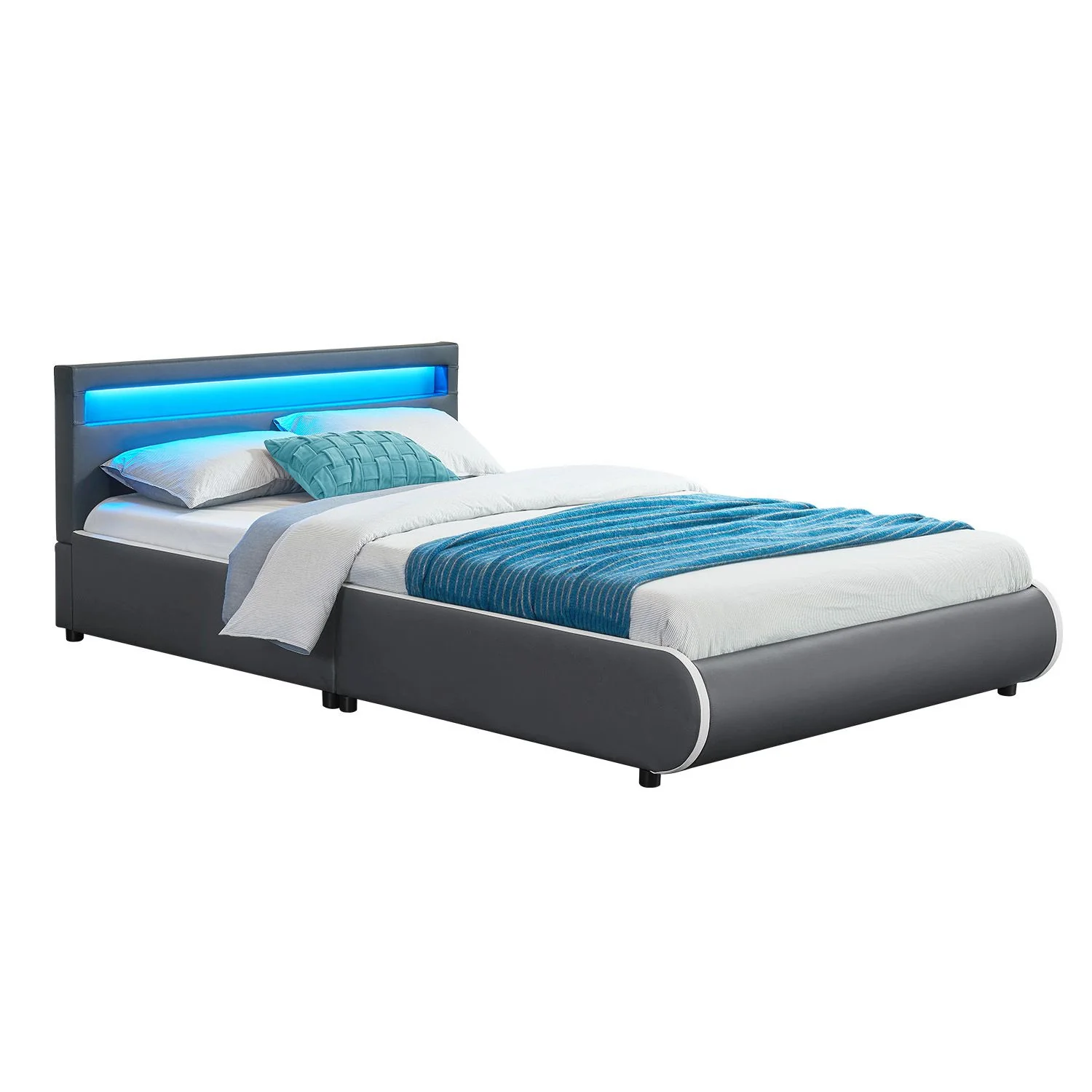 2025 Cama tapizada Sevilla 140x200 cm en blanco