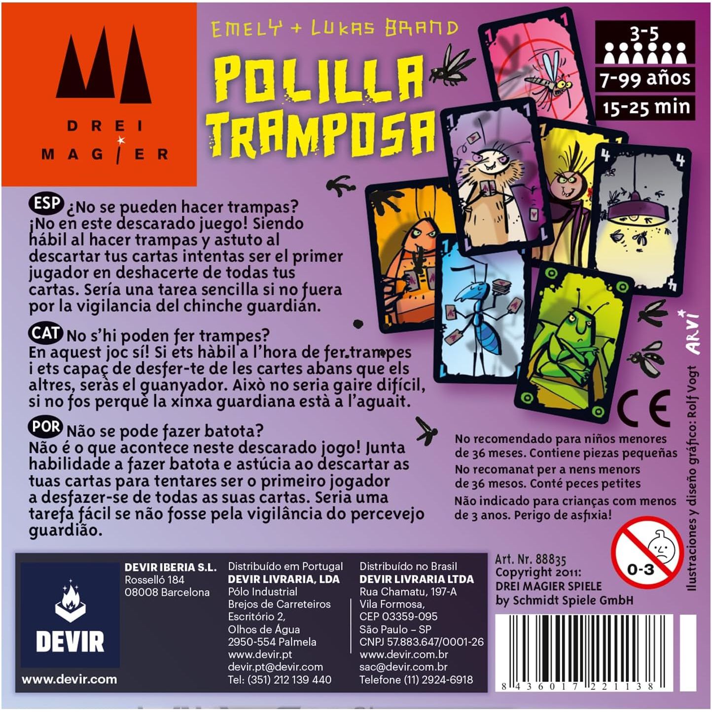 Juego Polilla Tramposa, De Cartas, Juego De Mesa Para Niños, Party