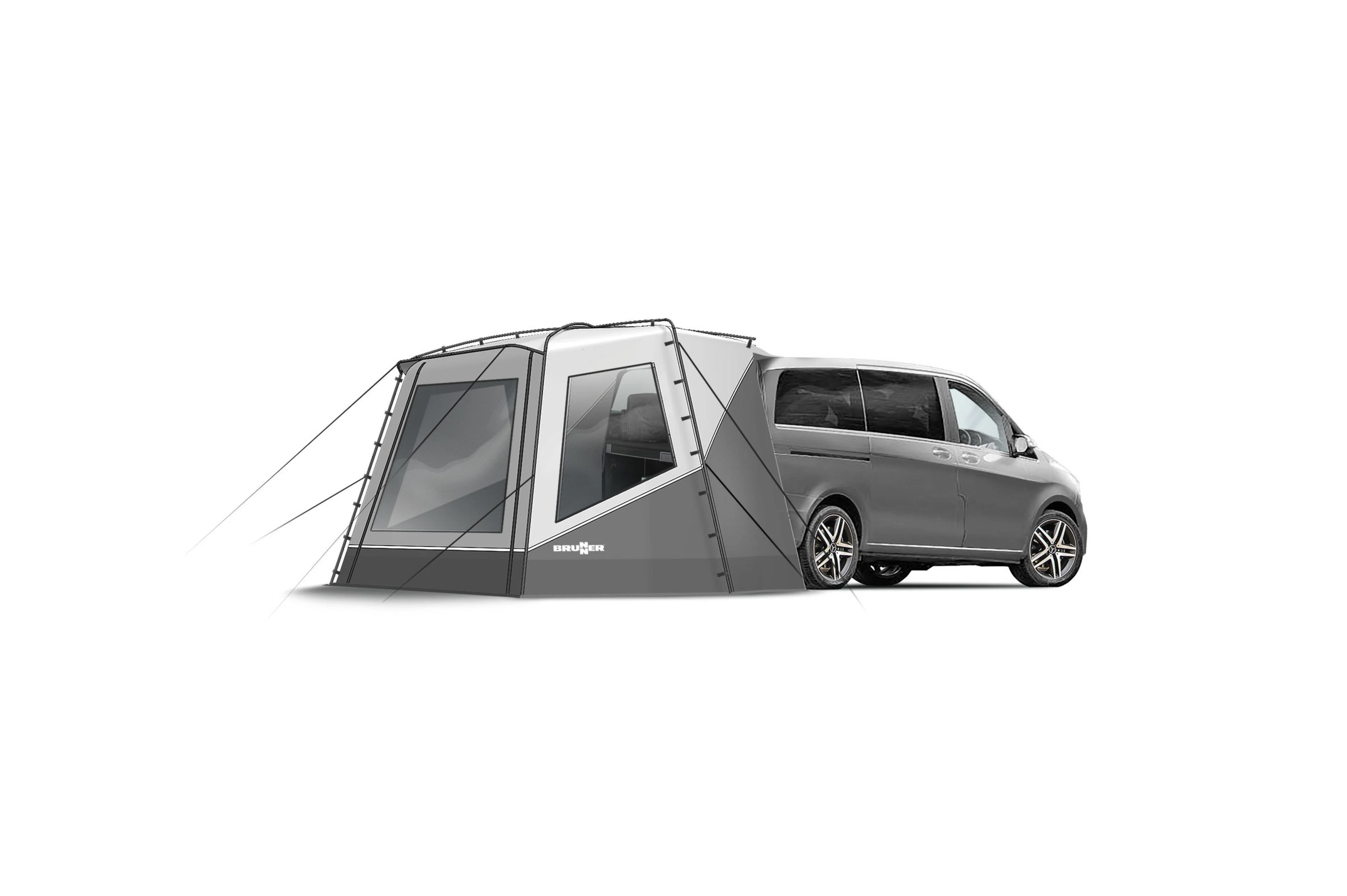 2025 Tienda independiente polivalente para furgonetas – hasta 220 cm, estructura de acero, grandes ventanas y múltiples opciones de conexión