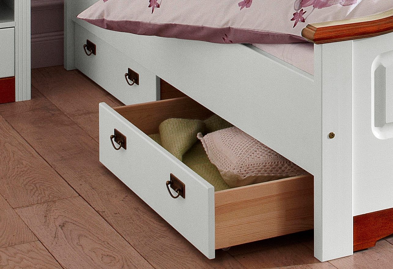 Cajón para cama de madera de pino blanco, 83 cm de ancho