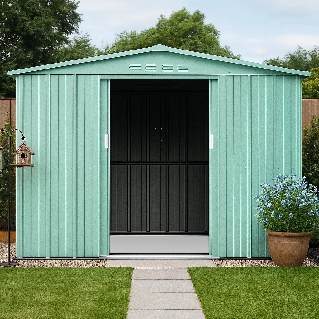 Caseta de jardín de acero galvanizado verde menta,4,23m² - uVTFPKb141sc