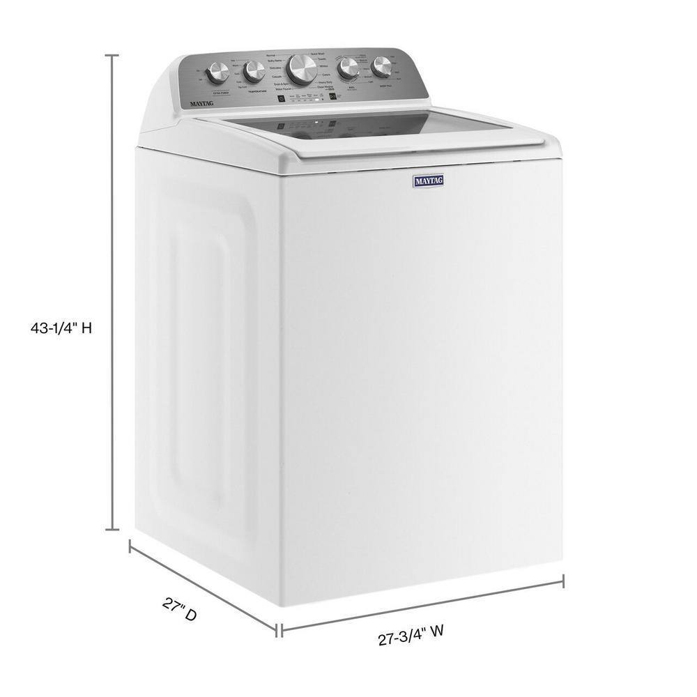 2025 Lavadora de carga superior Maytag de 4.8 pies³ con Extra Power Boost. blanca – Modelo MVW5430MW