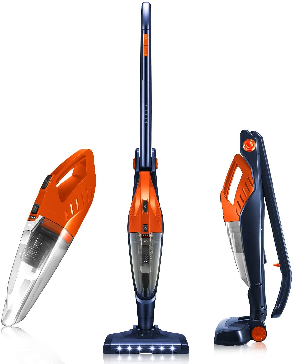 2025 Aspiradora Inalámbrica, ORFELD Stick Vacuum Cleaner 4 en 1 Ligera