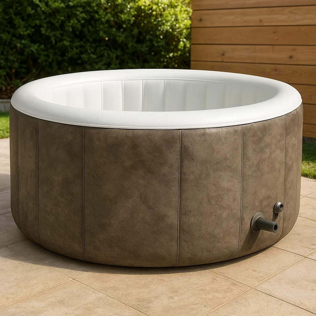 Spas hinchables 180x66 cm 2 plazas redondo gris/blanco RNgQMJz333co