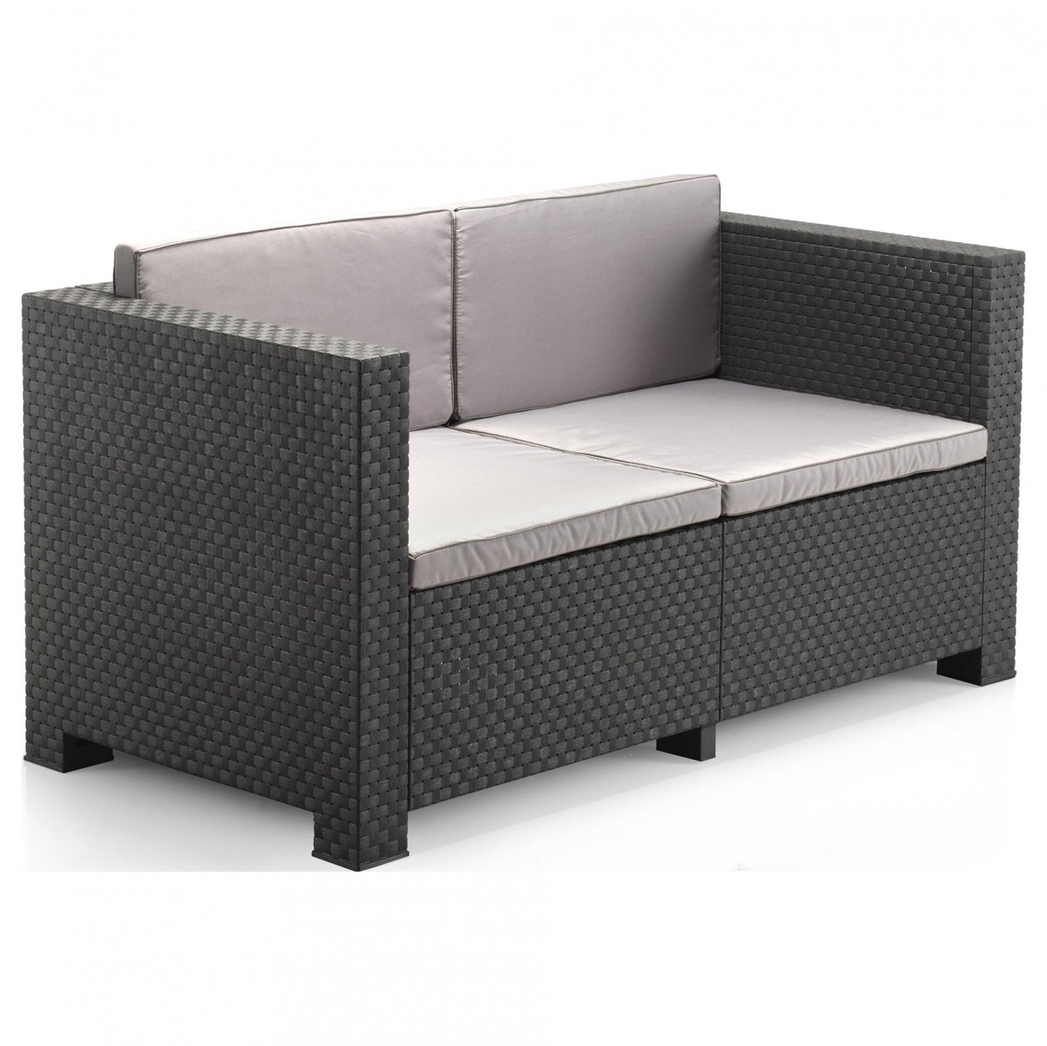 Conjunto de Jardín Sofá + 2 Sillones + Mesa de Centro, Diva Confort - Wengué