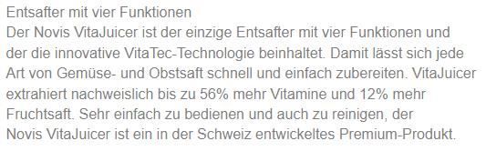 2025 Extractor de jugos Novis VitaJuicer S1 SEV negro (USADO)