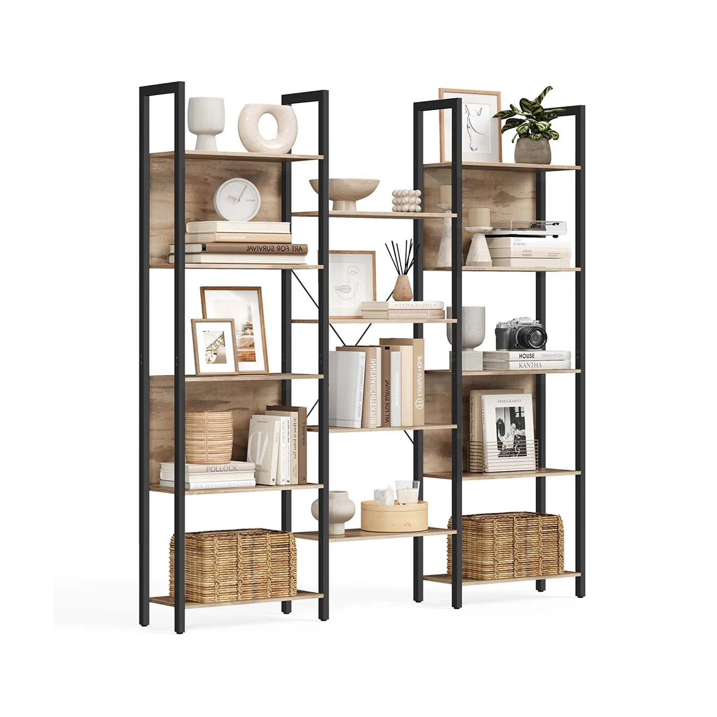 Librería Estantería de Almacenamiento con Estantes Marco de Metal