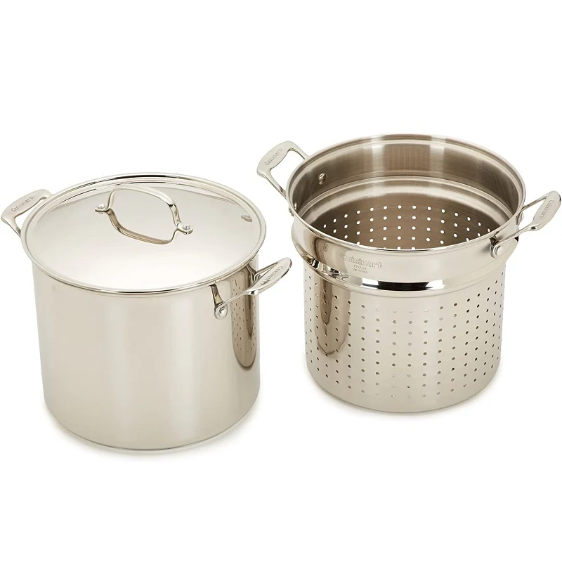 2025 Set Cuisinart para cocinar al vapor y pasta de 12 litros en acero inoxidable