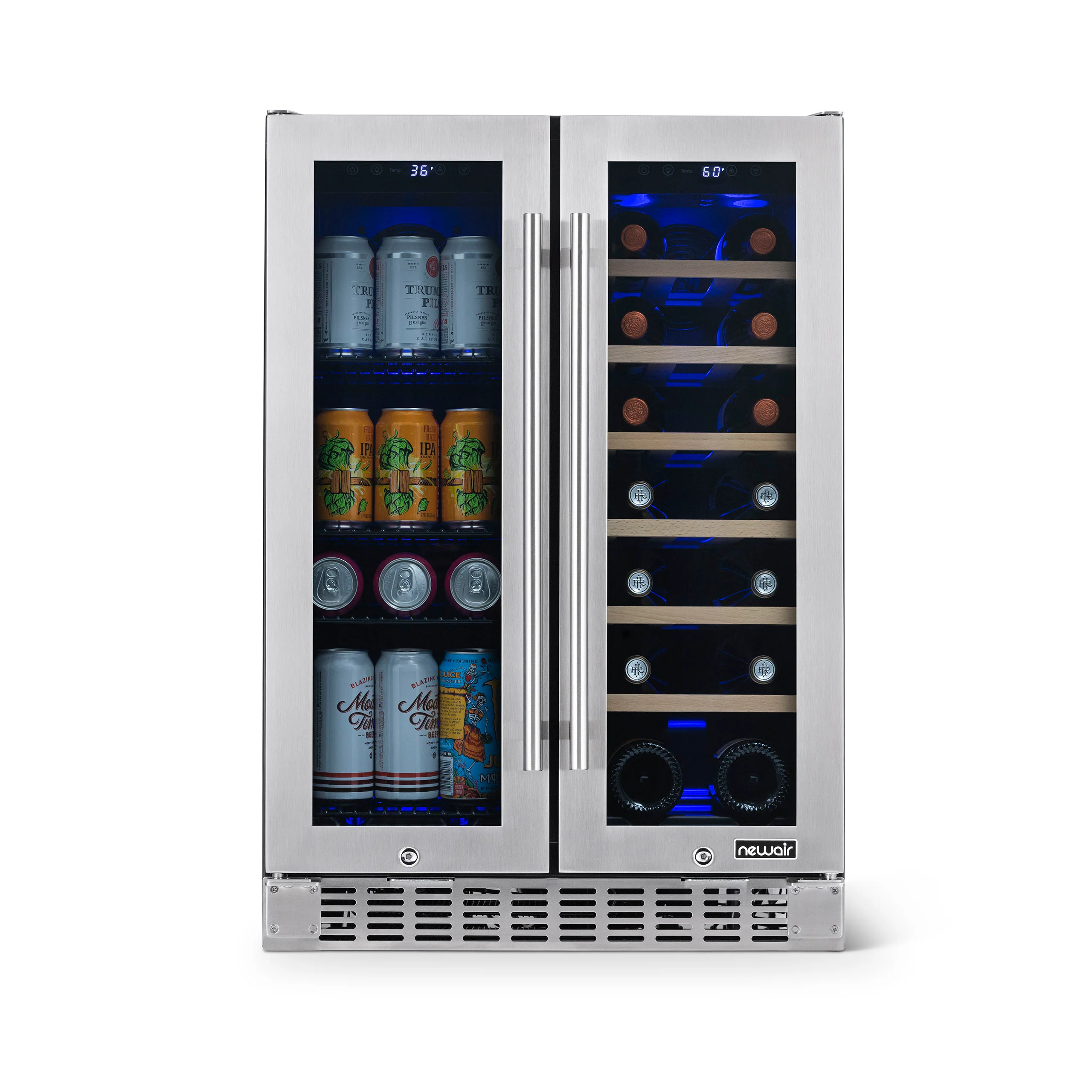 2025 Newair® Refrigerador Premium para Bebidas Empotrable de Doble Zona – 58 Latas y 18 Botellas – 24