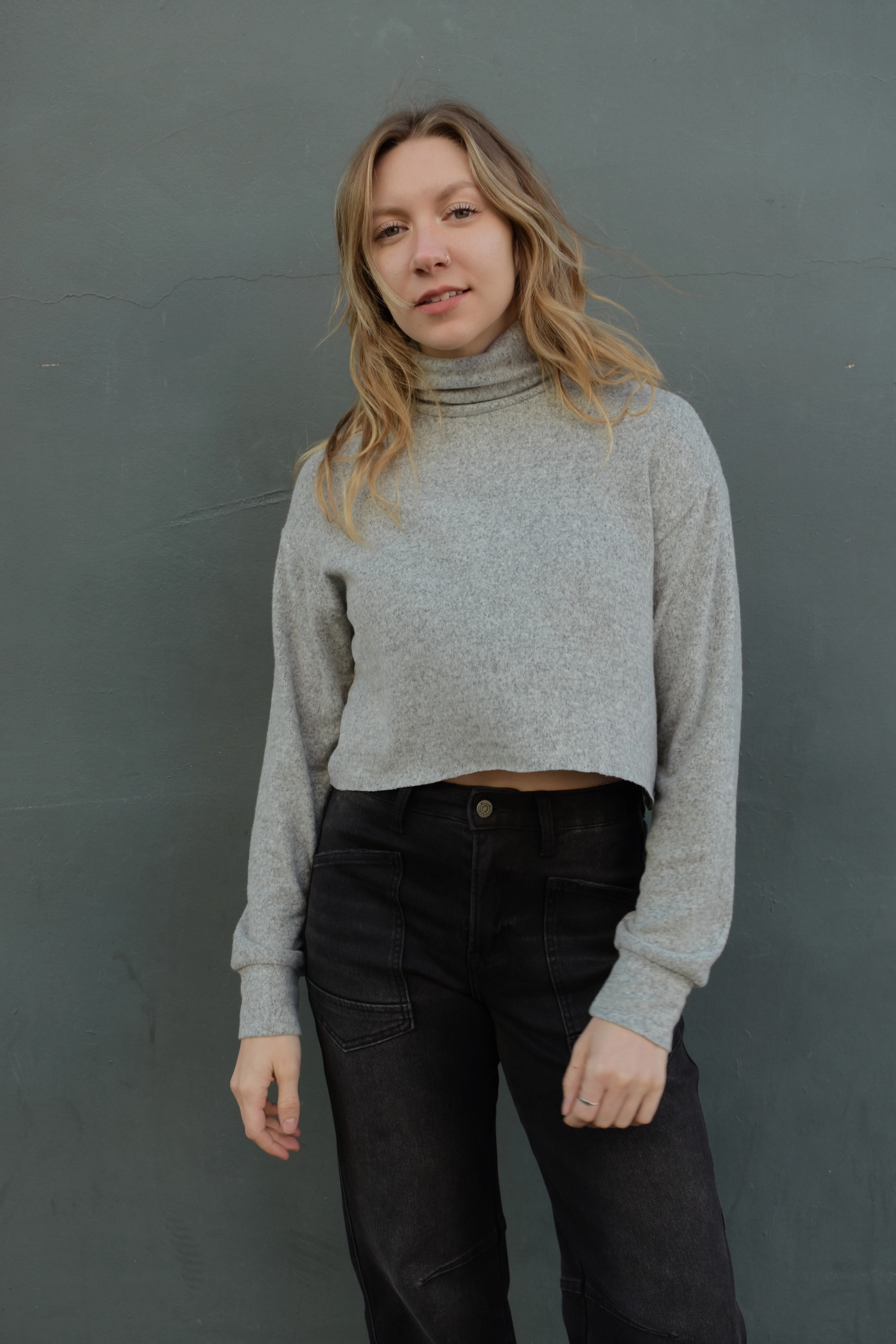 high neck hacci sweater