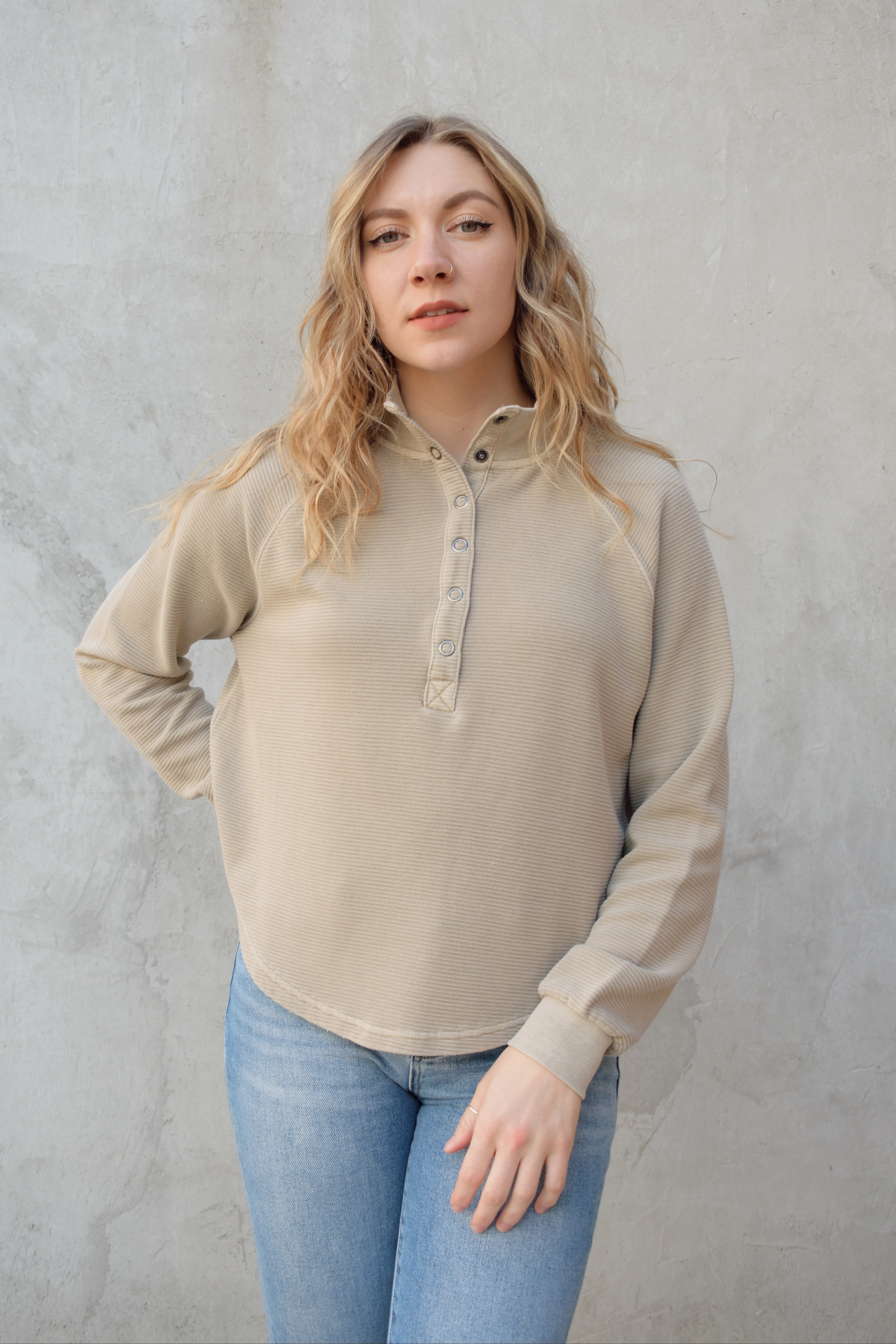 thermal henley pullover