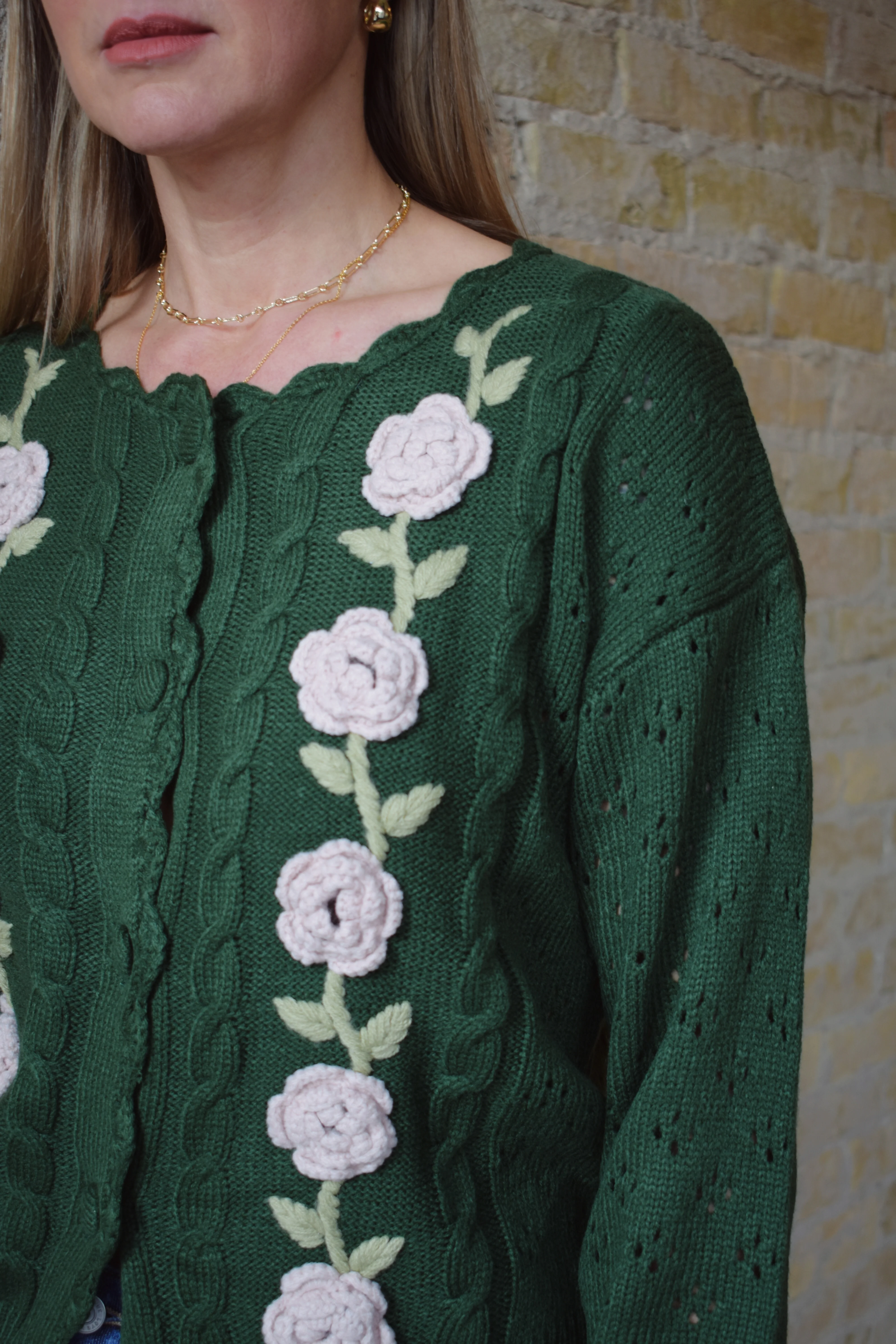 floral crochet cardigan
